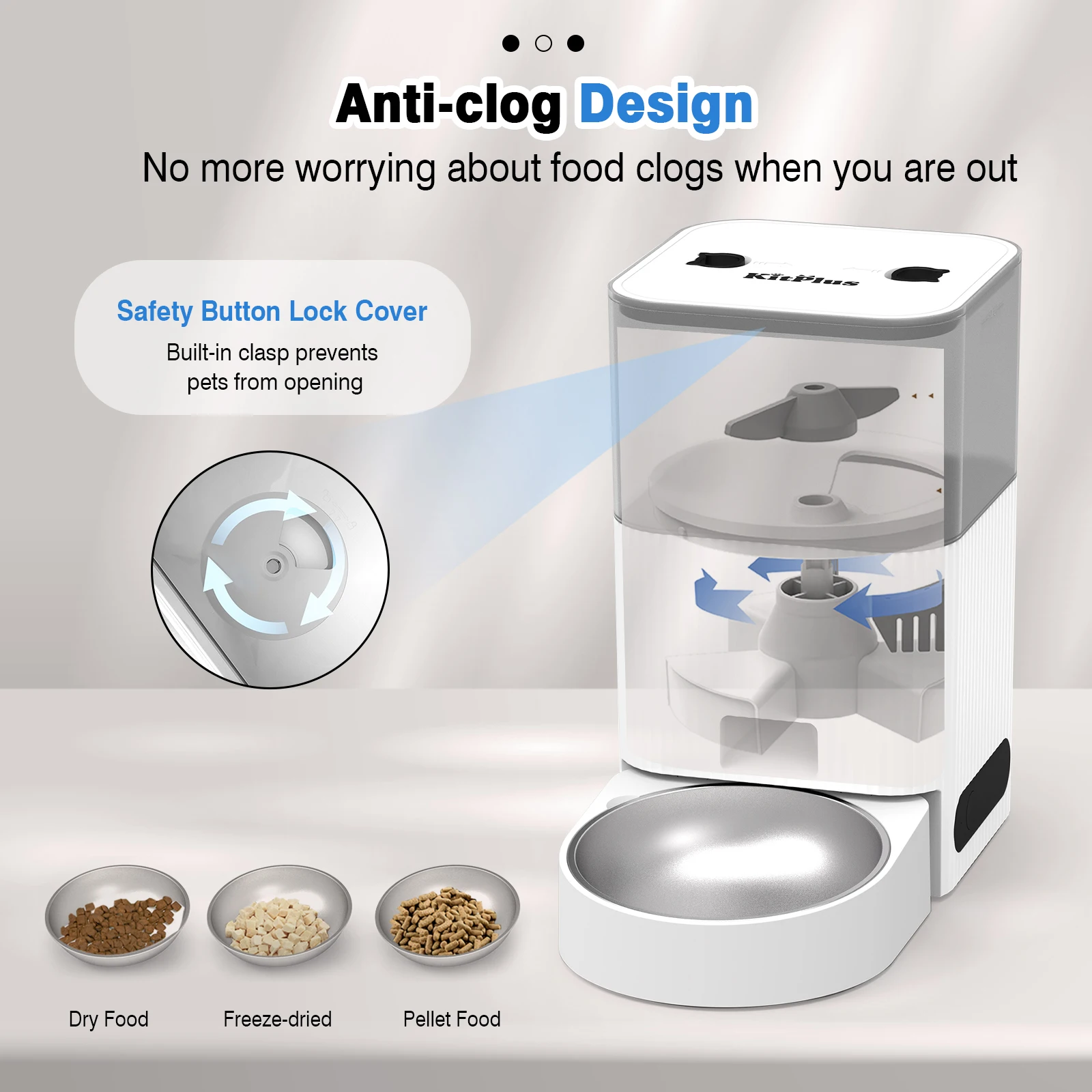 KITPLUS 4L APP Controlled Anti-Clog Design Pet Food Dispenser with Scheduled Timer & Voice Recording - Image 6