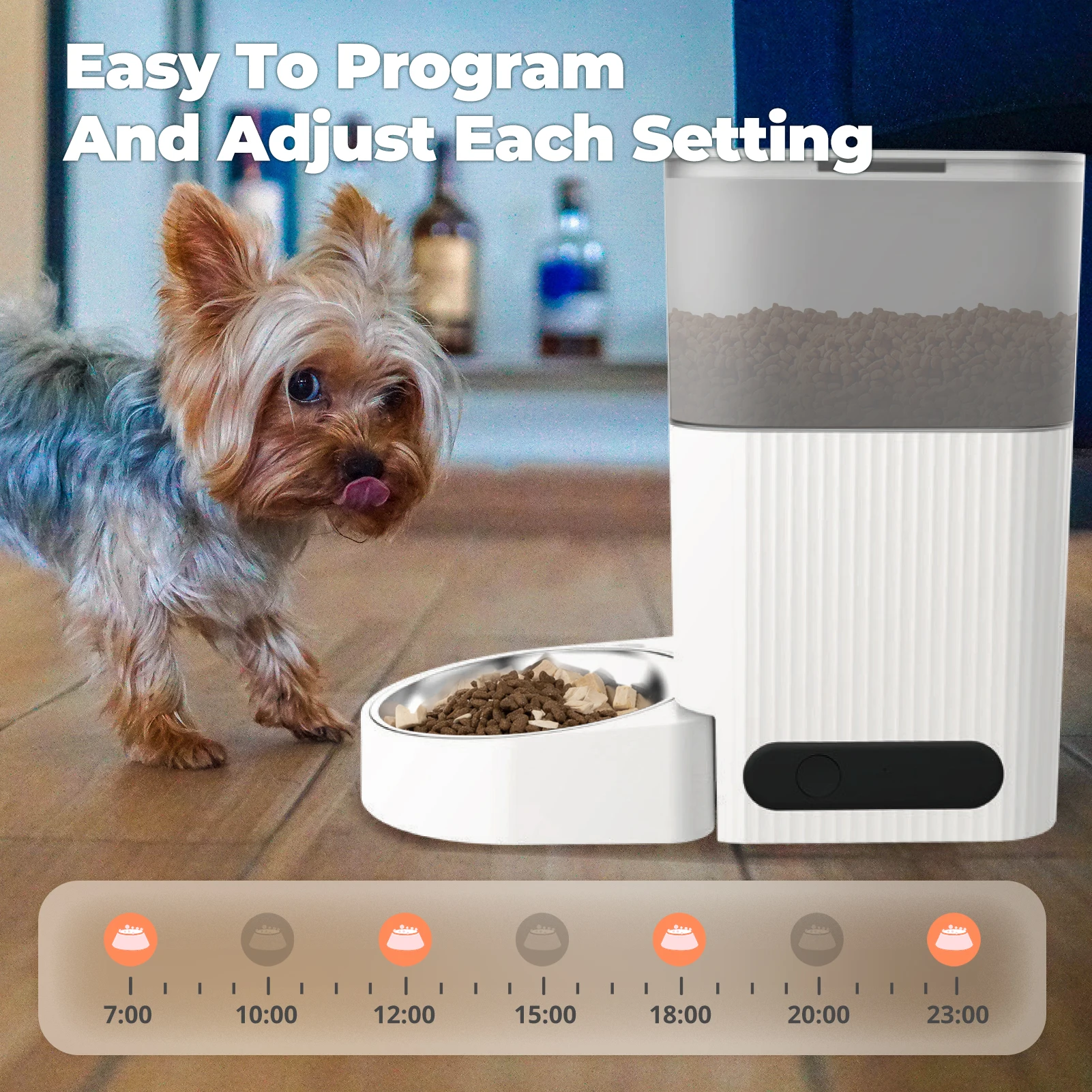 KITPLUS 4L APP Controlled Anti-Clog Design Pet Food Dispenser with Scheduled Timer & Voice Recording - Image 11