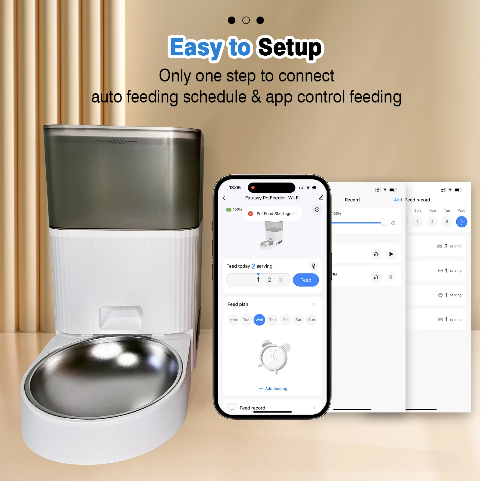 KITPLUS 4L APP Controlled Anti-Clog Design Pet Food Dispenser with Scheduled Timer & Voice Recording - Image 2