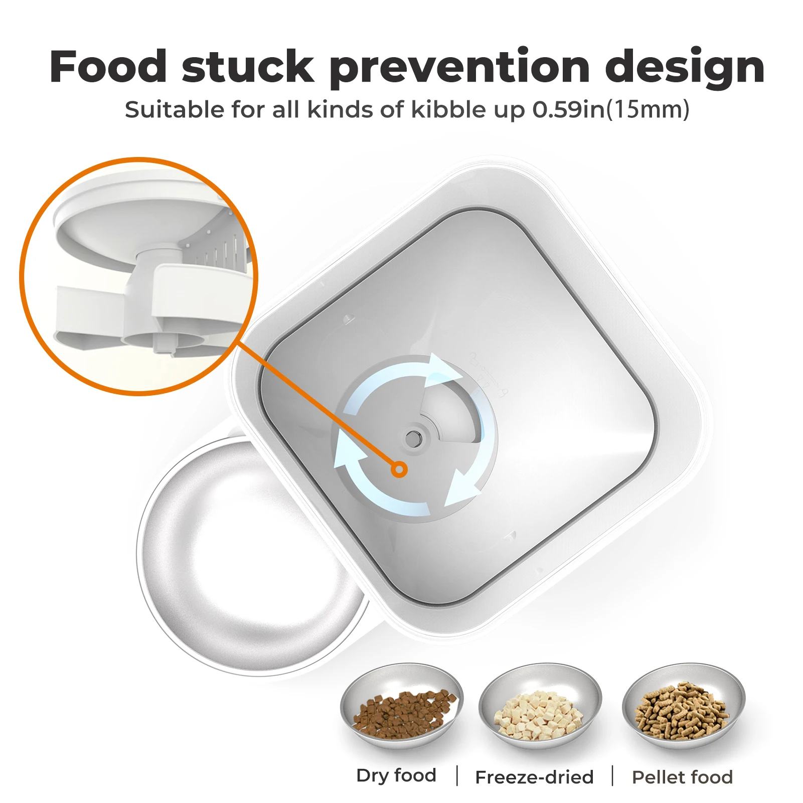 KITPLUS 4L APP Controlled Anti-Clog Design Pet Food Dispenser with Scheduled Timer & Voice Recording - Image 14